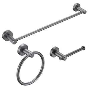 3-Piece Bath Hardware Set with Mounting Hardware in Gray