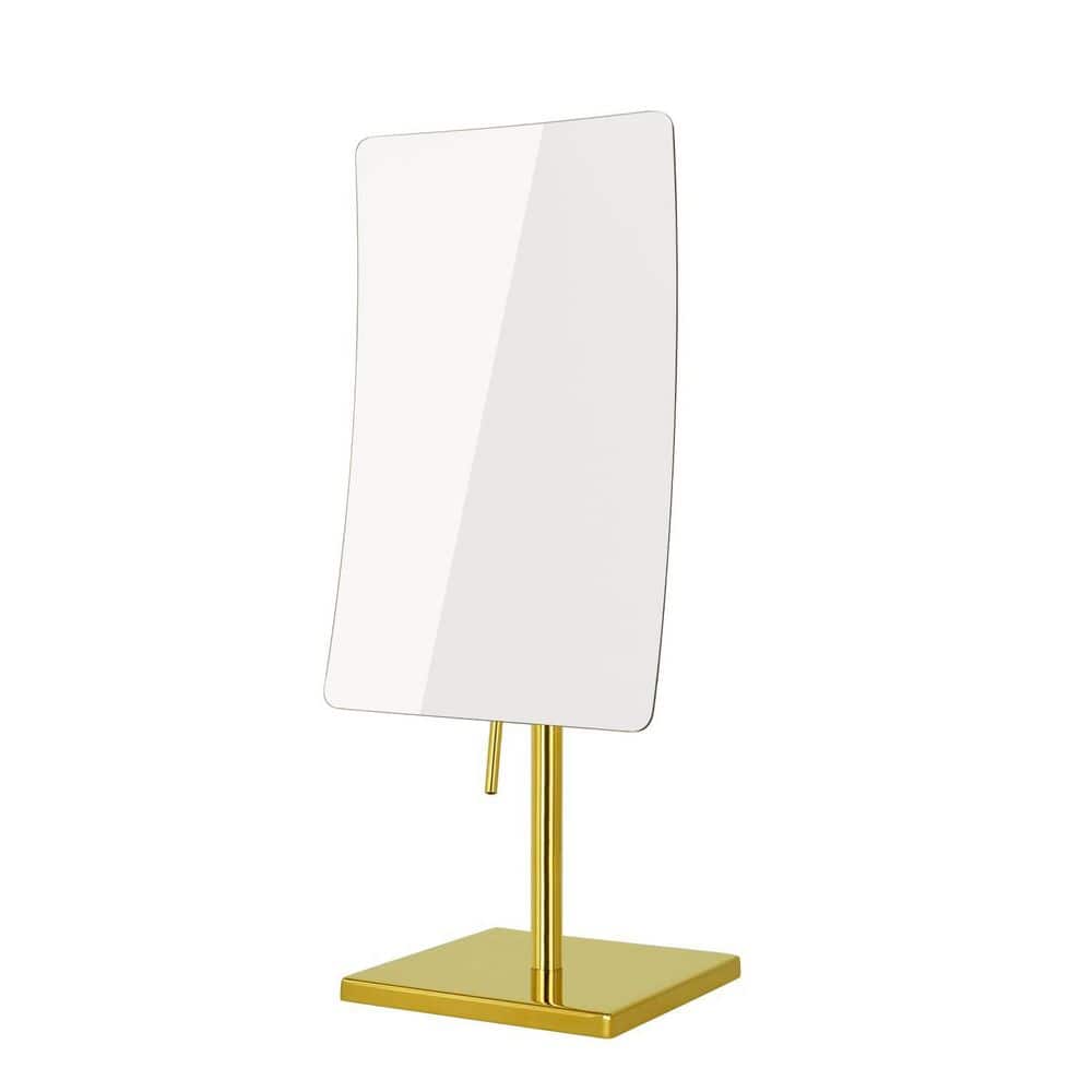 5 in. W x 13 in. H Adjustable Rectangular Magnifying Tabletop Bathroom Makeup Mirror in Brushed Gold, Easy Control price history on PriceWatchPro