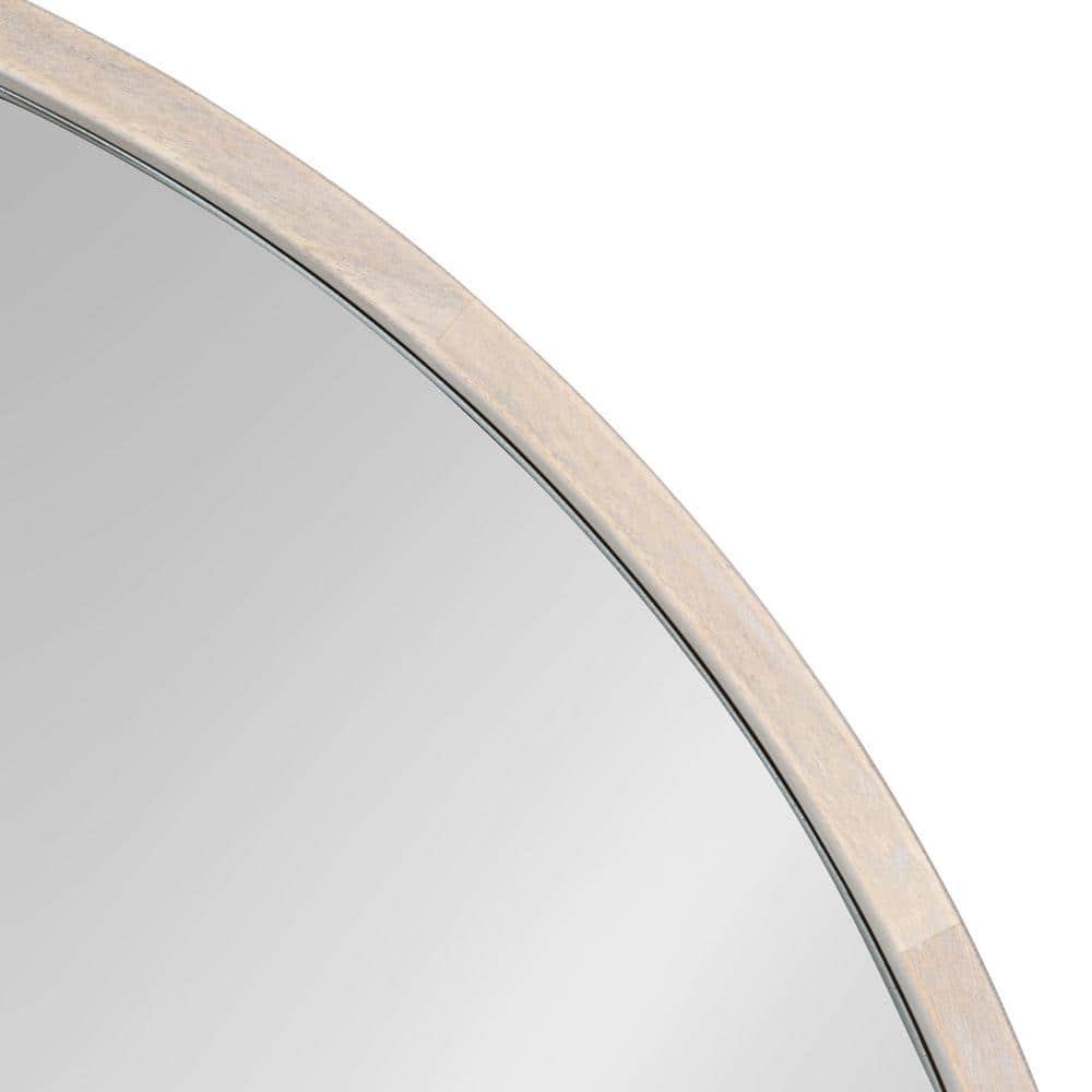 Valenti 28" White Solid Wood Round Vanity Mirror