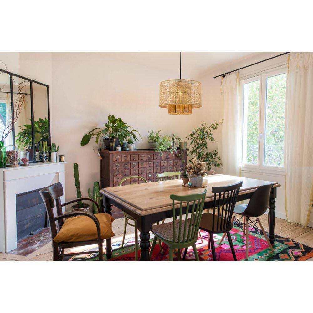 Carter 1-Light 13.78 in. 2-Tier Natural Rattan Pendant Light price history on PriceWatchPro