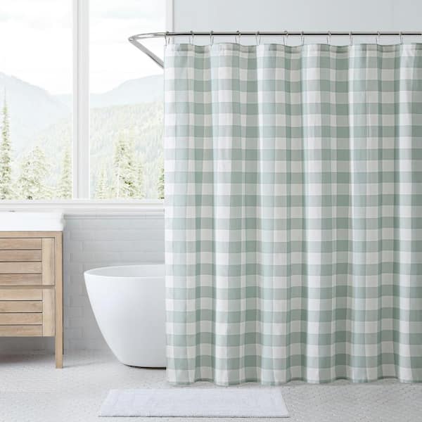 Eddie Bauer Cabin Plaid 1 Piece Green, Shower Curtains For 10ft Ceilings