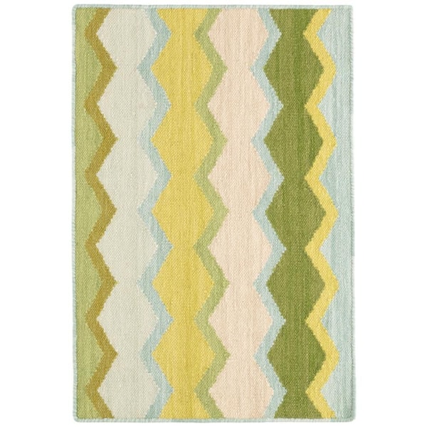Safety Net Handwoven Wool Green 10 ft. x 14 ft. Indoor Area Rug