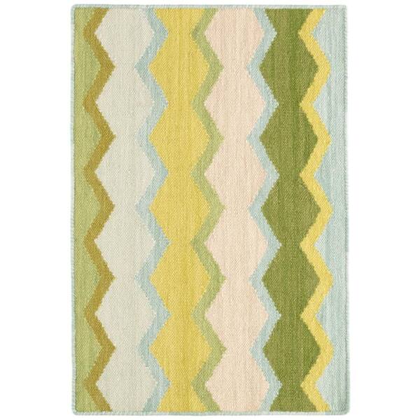 Safety Net Handwoven Wool Green 8 ft. x 10 ft. Indoor Area Rug