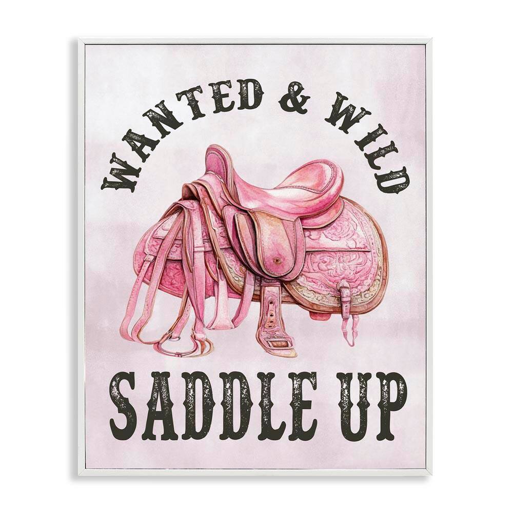 Pink Saddle Up Cowgirl by Lettered and Lined White Framed Typography Giclee Art Print 20 in. x 16 in. price history on PriceWatchPro