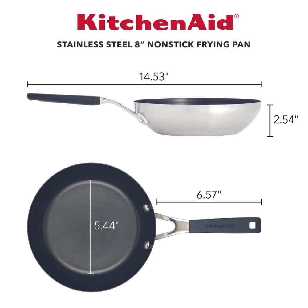12 in. Brushed Stainless Steel Frying Pan - thumbnail 4