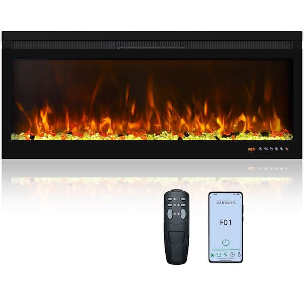 Prismaster ...keeps your home stylish 42 in. Wall-Mount Electric Fireplace, WiFi-Enabled Fireplace Insert with Thermostat, 13 Flame Colors, 1500W/750W