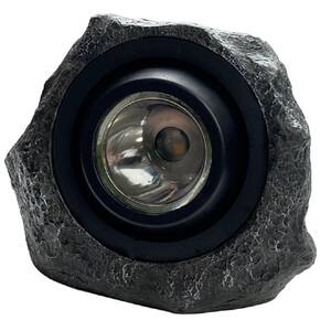 Solar Hand-Painted Integrated LED Grey Rock Spotlight with Green Light Option