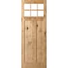 Krosswood Doors 36 in. x 96 in. Craftsman Knotty Alder 6-Lite Clear Glass with Dentil Shelf Unfinished Wood Front Door Slab KA.550DS.30.80.134