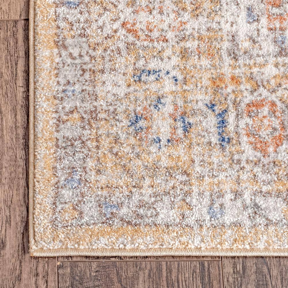 Jacquie Gold and Ivory Synthetic Oriental Runner Rug