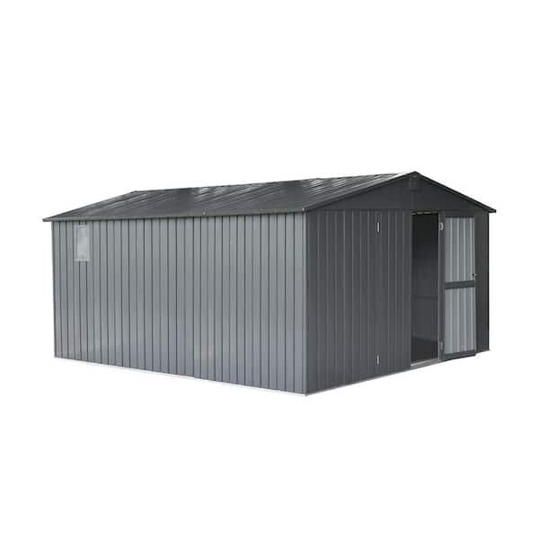 11 ft. W x 13 ft. D Metal Shed with Double Door (143 sq. ft. )
