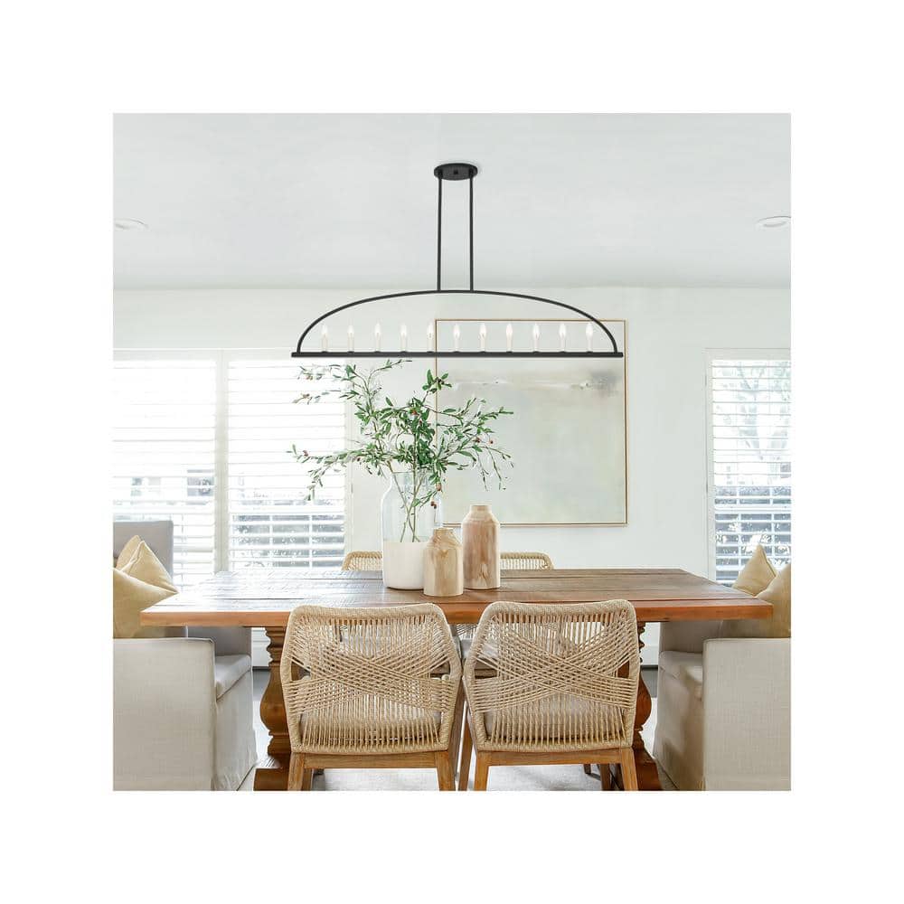 Abbott Black 11-Light Steel Candle Chandelier