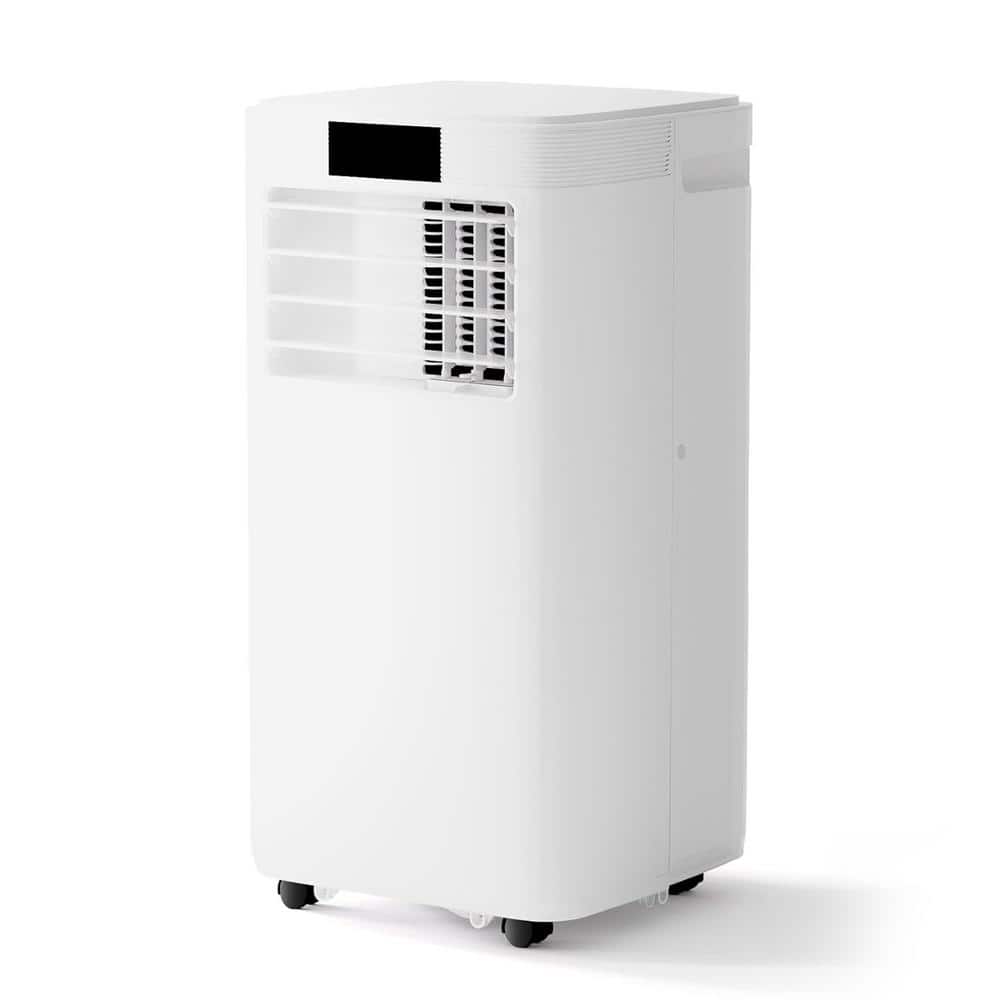 Denjol 9,000 (DOE) BTU Portable Air Conditioner Cools 385 sq. ft. W/ Cooling, Dehumidifier, Ventilating, 24-Hour Timer in White