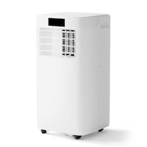 9,000 (DOE) BTU Portable Air Conditioner Cools 385 sq. ft. W/ Cooling, Dehumidifier, Ventilating, 24-Hour Timer in White