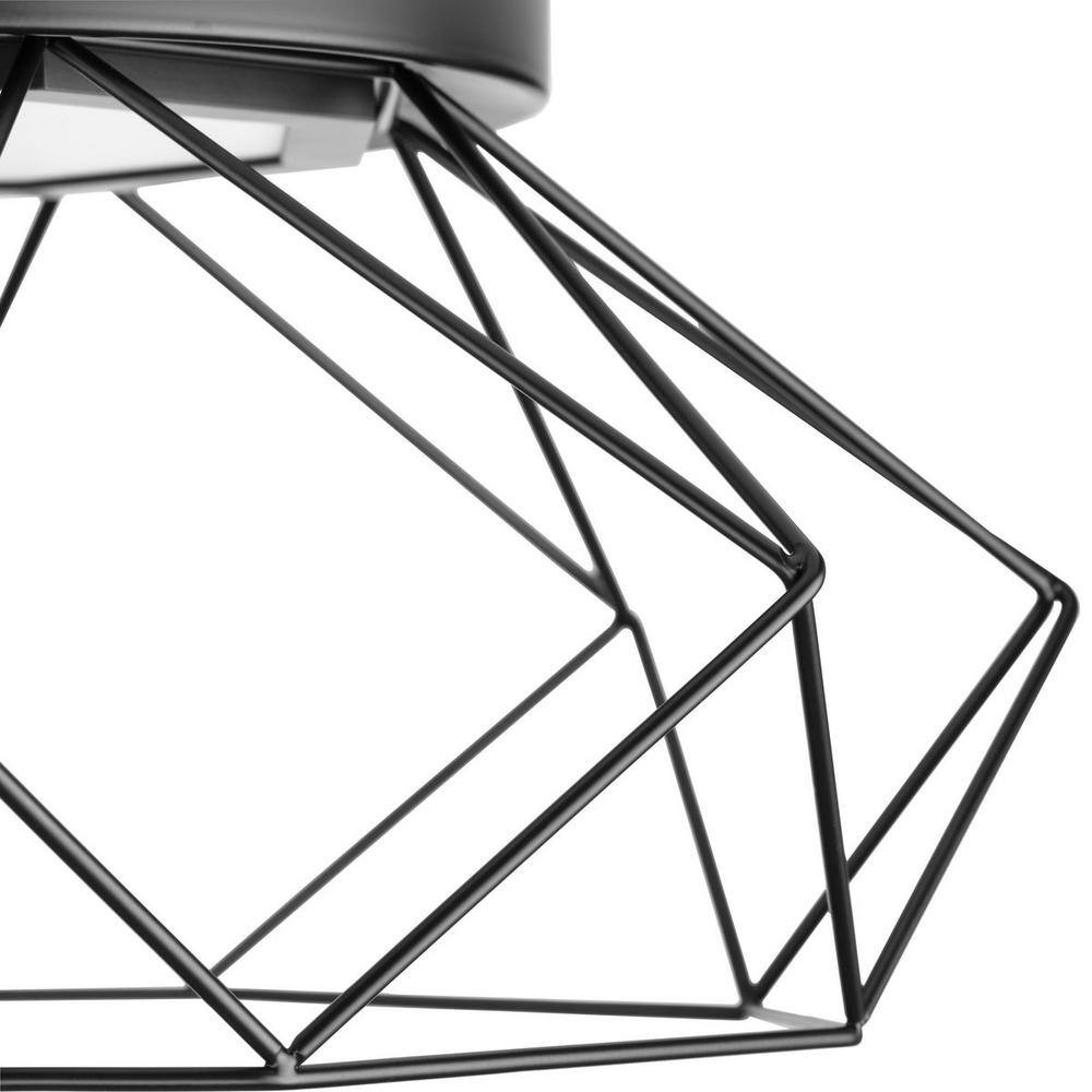 Geodesic Matte Black LED Flush Mount Light with Diamond Frame