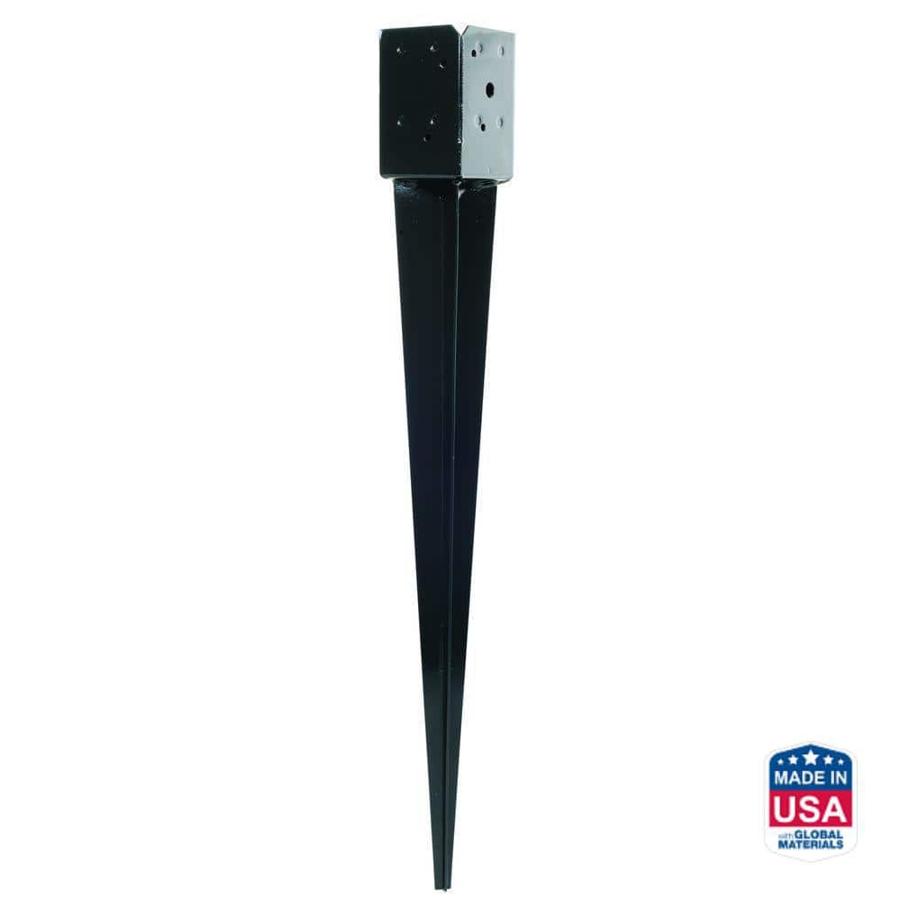 Simpson Strong-Tie E-Z Spike Black Powder-Coated Post- Base Spike for 4x4 Nominal Lumber FPBS44 - The Home Depot