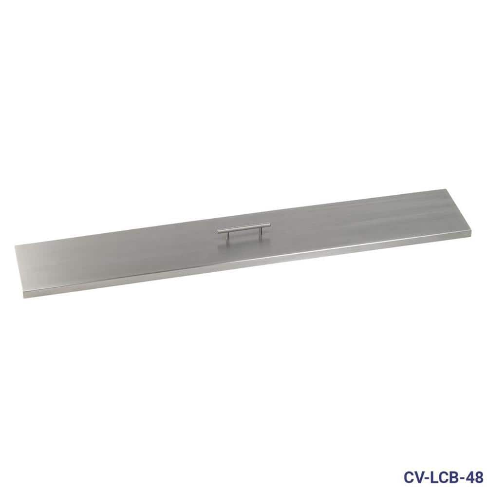 American Fire Glass 48 in. x 6 in. Stainless Steel Cover Linear Drop-In ...