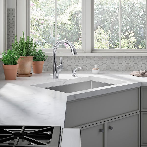 Avi Single-Handle Pull Out Sprayer Kitchen Faucet in Polished Chrome