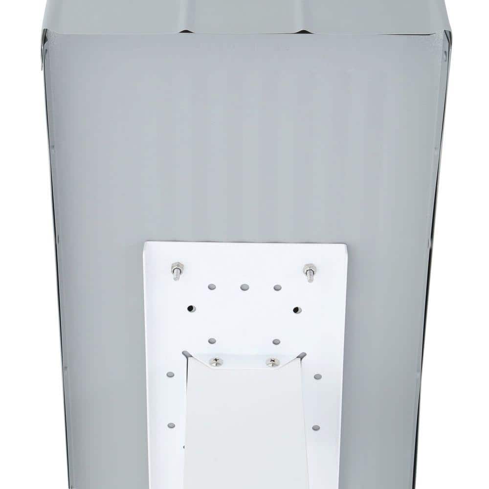 Extra Large Gray Steel Post Mount Mailbox