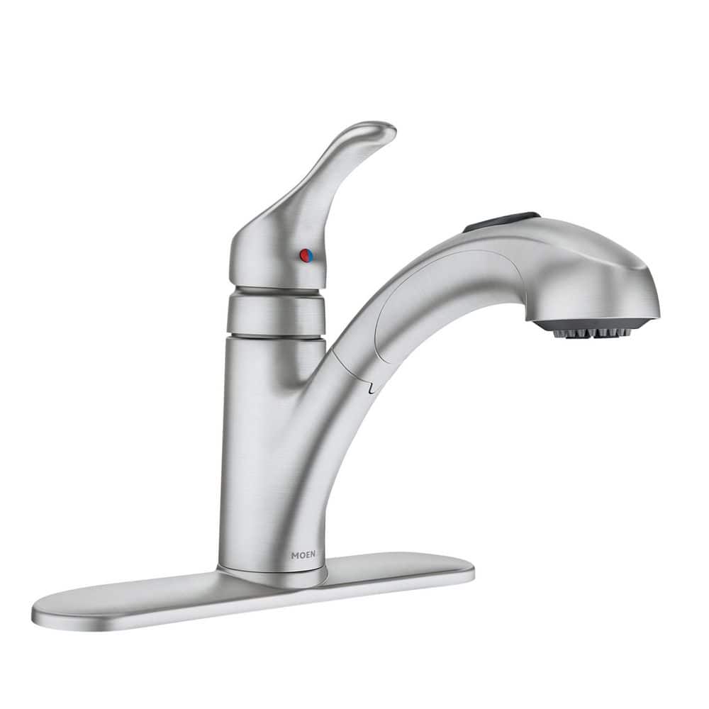 Renzo Spot Resist Stainless 9 in. H Pull Out Sprayer Kitchen Faucet with 360° Spout Swivel and PowerClean price history on PriceWatchPro