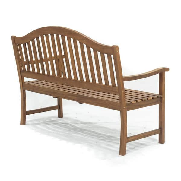 Tamarindo 59 in. 2-Person Natural Wood Outdoor Bench