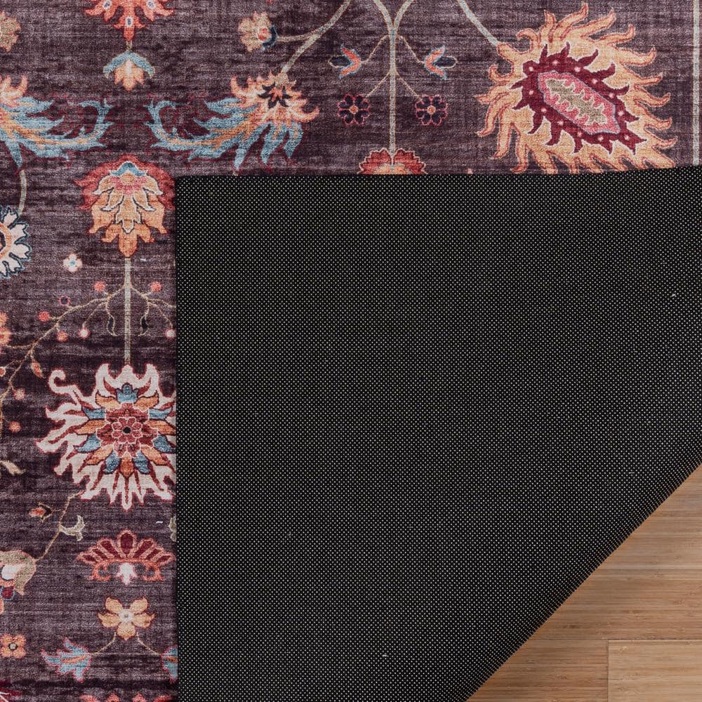 Gertmenian Crystal Print Cullen Brown Tan Cream Multi Traditional Transitional Casual Floral Washable Digital Print Indoor Area Rug