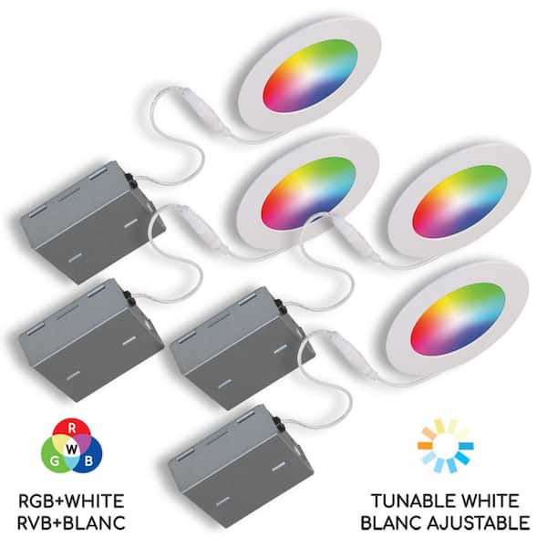 BAZZ 4 in. Tunable New Construction or Remodel IC Rated Smart Recessed Integrated LED Kit (4-Pack)