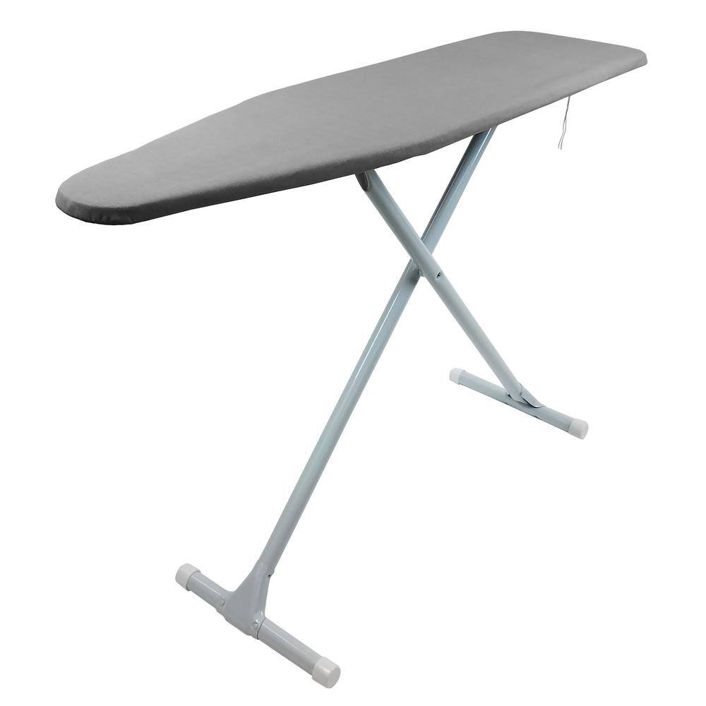 Homz T-Leg Steel Top Ironing Board with Foam Pad, Grey Pattern Cover, Set of 1