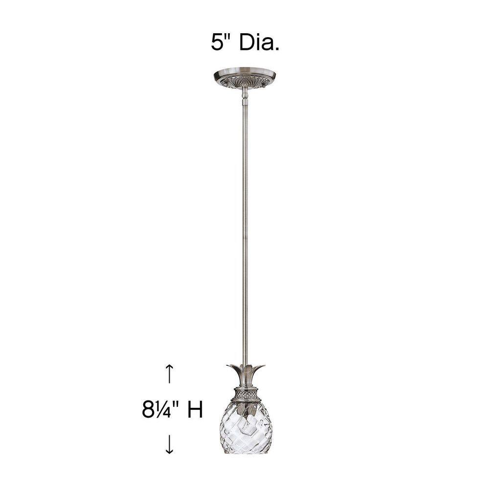 Polished Antique Nickel Mini Pendant with Clear Glass Shade