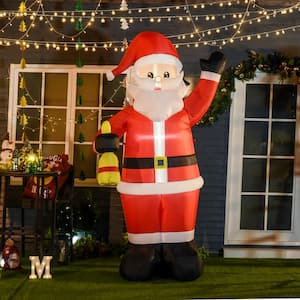8 ft. Pre-Lit LED Santa Claus with Bell Christmas Inflatable with Water-Resistant Materials