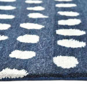 Irmgard Bohemian Shaggy Moroccan Navy 8 ft. x 10 ft. Hand-Knotted Area Rug