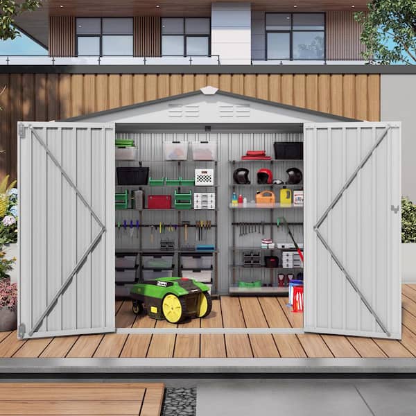 8 ft. W x 6 ft. D Metal Outdoor Storage Shed w/ Side Window