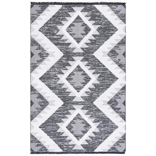 SAFAVIEH Augustine Black/Ivory 6 ft. x 10 ft. Aztec Chevron Area Rug