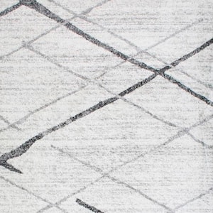 Thigpen Contemporary Stripes Gray 4 ft. Square Rug