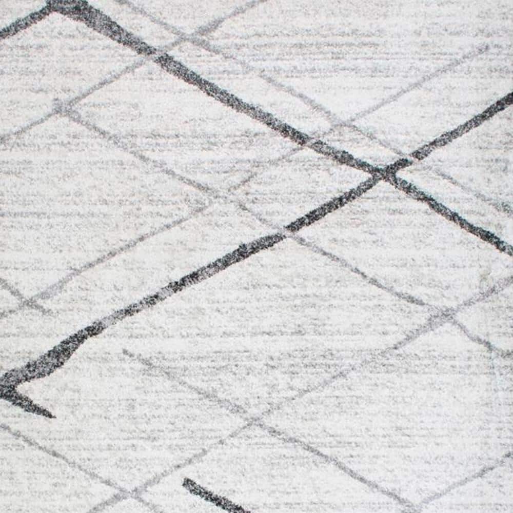 Thigpen Gray Abstract Square Easy Care Area Rug