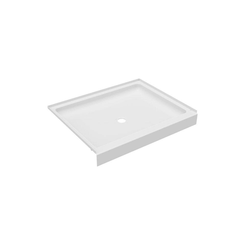 White Rectangular Veritek Shower Base with Center Drain