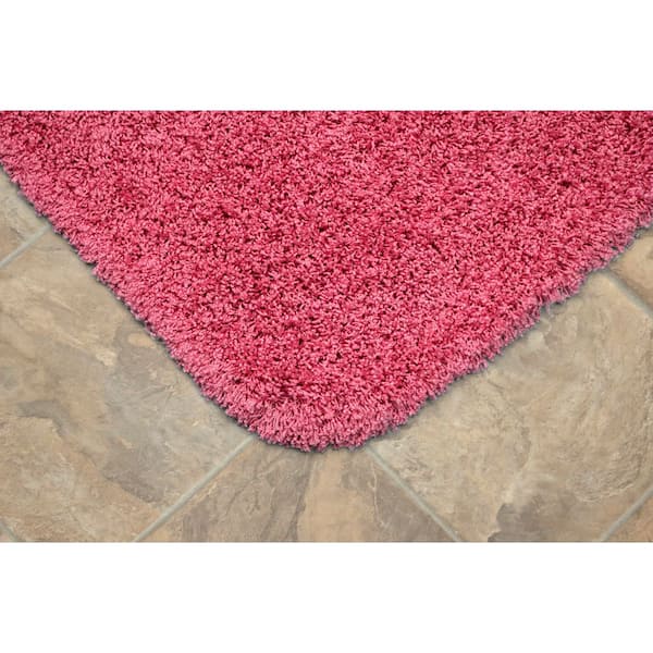 Jazz Pink 22 in. x 60 in. Washable Bathroom Accent Rug