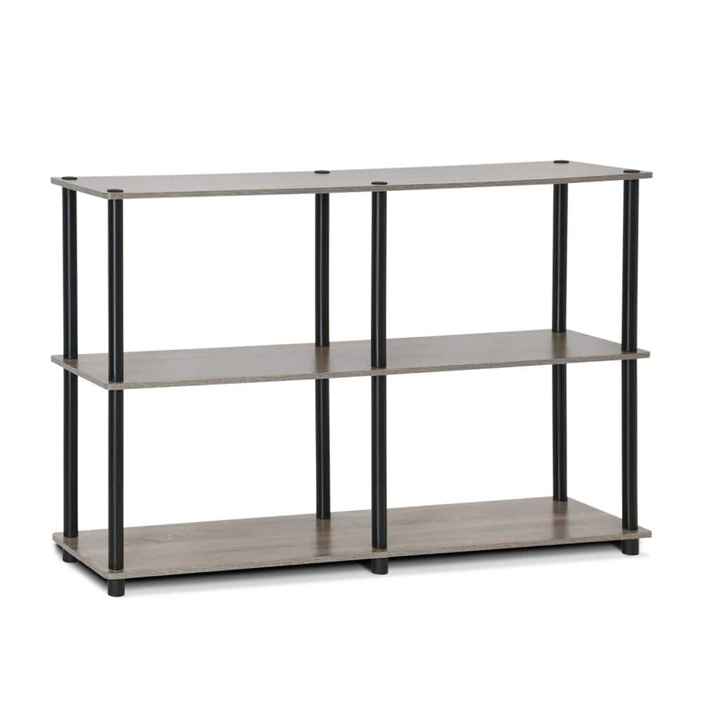 Turn-N-Tube Black Wood 3-Tier Freestanding Bookshelf