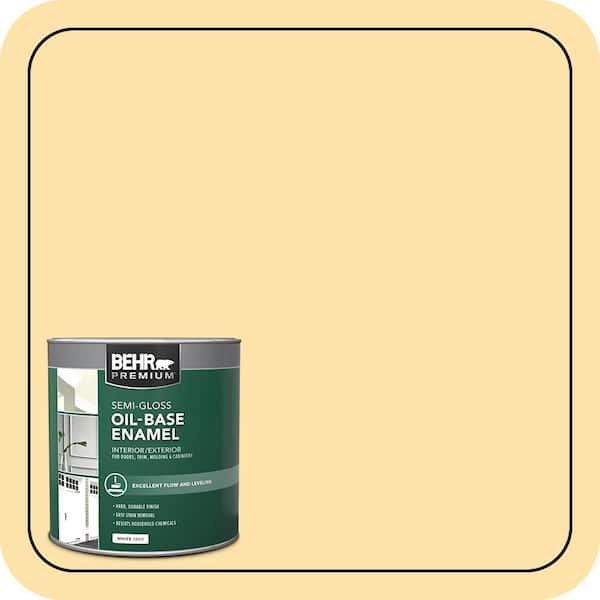 BEHR 1 qt. #P270-3 Sunflower Seed Oil-Base Semi-Gloss Enamel  Interior/Exterior Paint 380004 - The Home Depot