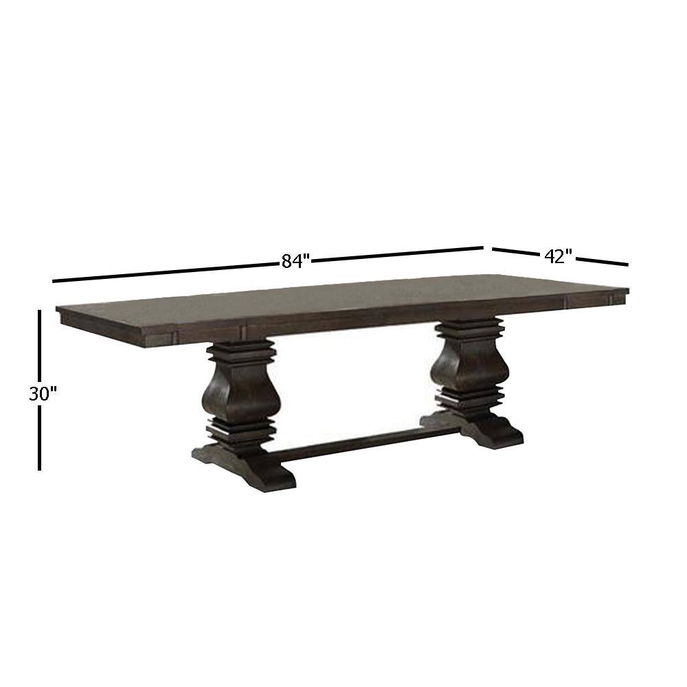 Espresso Wood Extendable Rectangular Dining Table