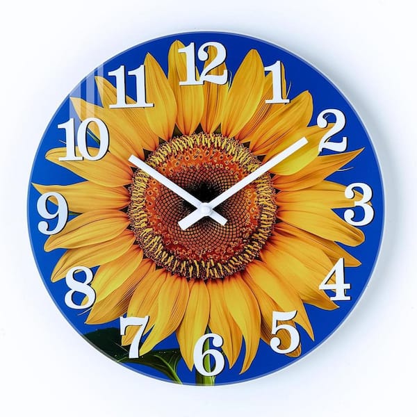 12 in. Sunflower Blue Outdoor Clock