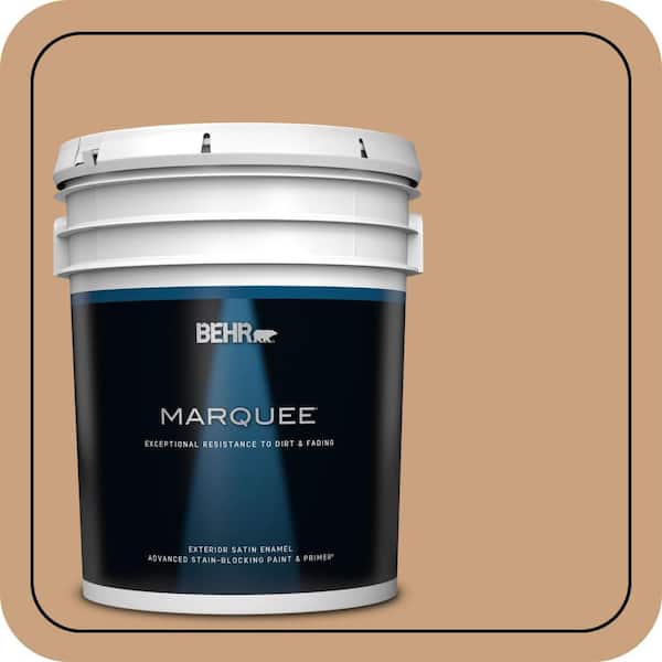 BEHR MARQUEE 5 gal. #270F-4 Peanut Butter Satin Enamel Exterior Paint & Primer