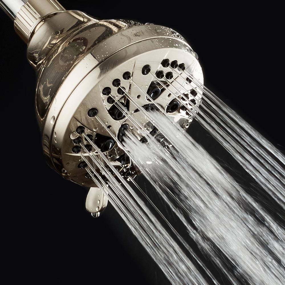 Brushed Nickel 6-Setting High Pressure Wall Mounted Shower Head