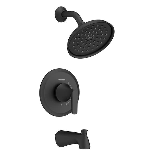 Becklow 1-Handle Wall Mount Shower Trim Kit in Matte Black with Valve-1.8 GPM