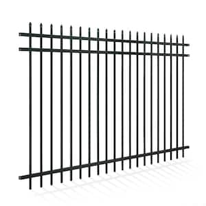 5 ft. x 8 ft. Heavy-Duty Steel Spaced Bar Pointed Pinnacle Metal Fence Panel (Single Panel)