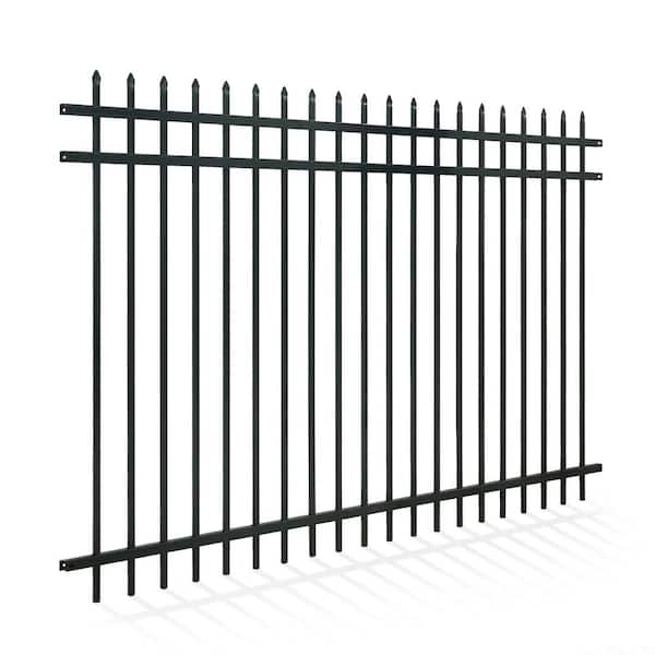 Fencer Wire 5 ft. x 8 ft. Heavy-Duty Steel Spaced Bar Pointed Pinnacle Metal Fence Panel (Single Panel)