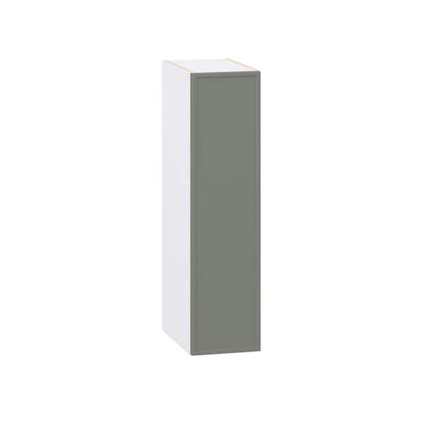 Fairview 9 in. W x 14 in. D x 35 in. H Assembled Slim Shaker Wall Kitchen Cabinet in Moss Green