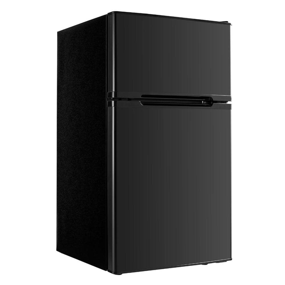 3.2 Cu Ft Compact Mini Fridge with Freezer, Two Door, Adjustable Temp, Reversible Door, Quiet for Dorm