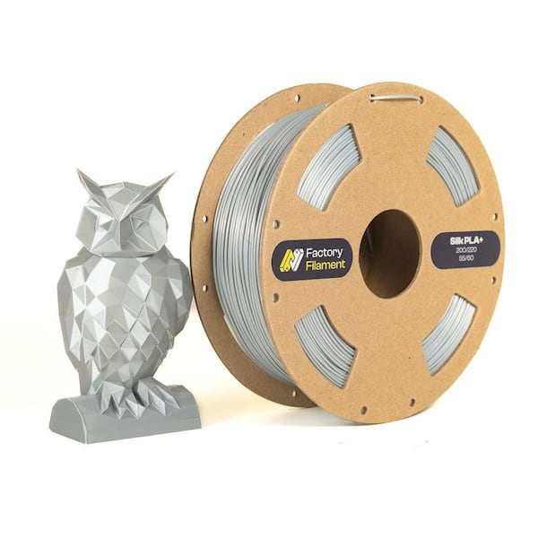 1. 75mm Silver Silk PLA 3D Printer Filament, 1 KG Spool, Dimensional Accuracy +/-0.02 mm