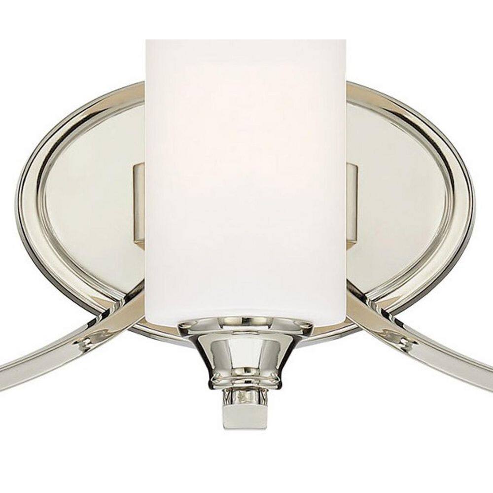 Elegant Polished Nickel 3-Light Bath Vanity with Etched Opal Glass Shades