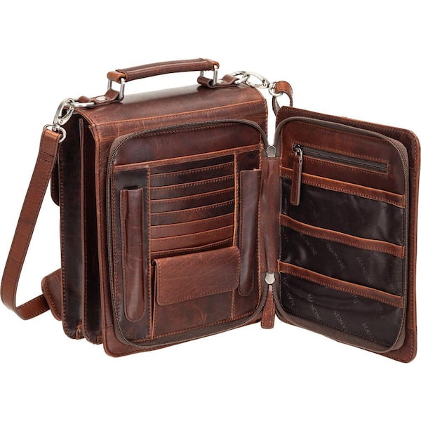 MANCINI Buffalo Brown Tote Bag with Back Organizer 99-5407-BN